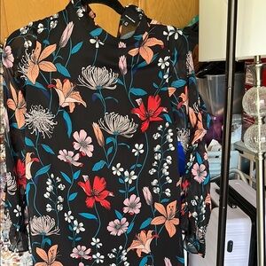 Floral Black Top